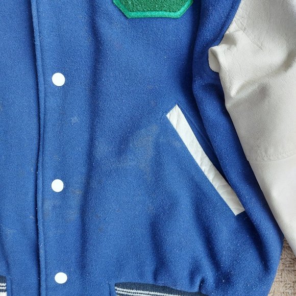 Vintage Ralph Lauren Chaps varsity jacket size Med. Wool with leather sleeves. - Picture 2 of 3